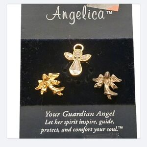 Set Of 3 vintage Angelica Guardian Angel 3 pin set Christmas 1996